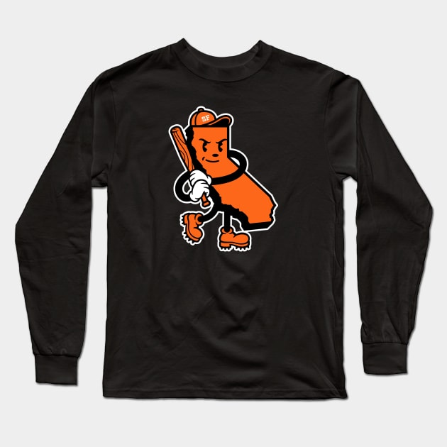 Bay Area 'San Francisco Baseball State' Fan T-Shirt: Hit It Out of the Park with NorCal Style and Mascot Charm! Long Sleeve T-Shirt by CC0hort